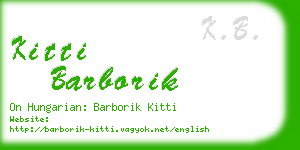 kitti barborik business card